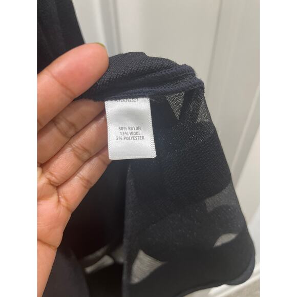 St. John Black Sleeveless Sheer Panel Midi Dress Sz 10 - Picture 5 of 9